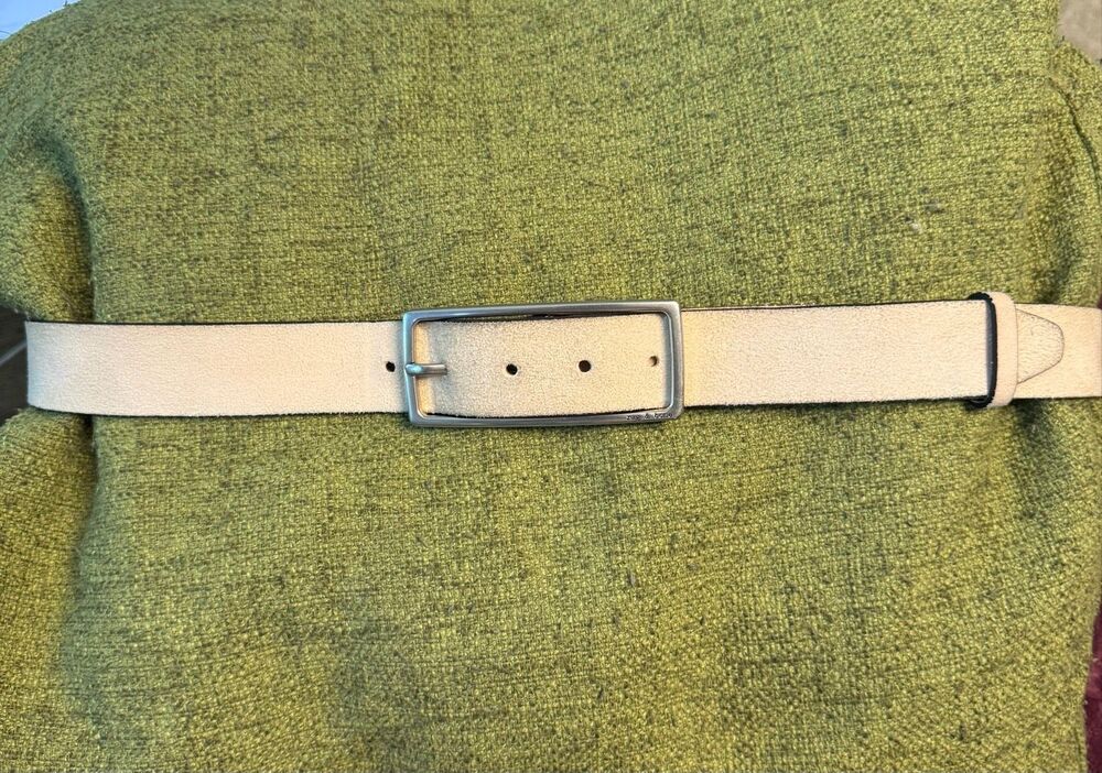 Rag & Bone Bone Rustic Suede Long Silver Buckle Mens Belt sz L